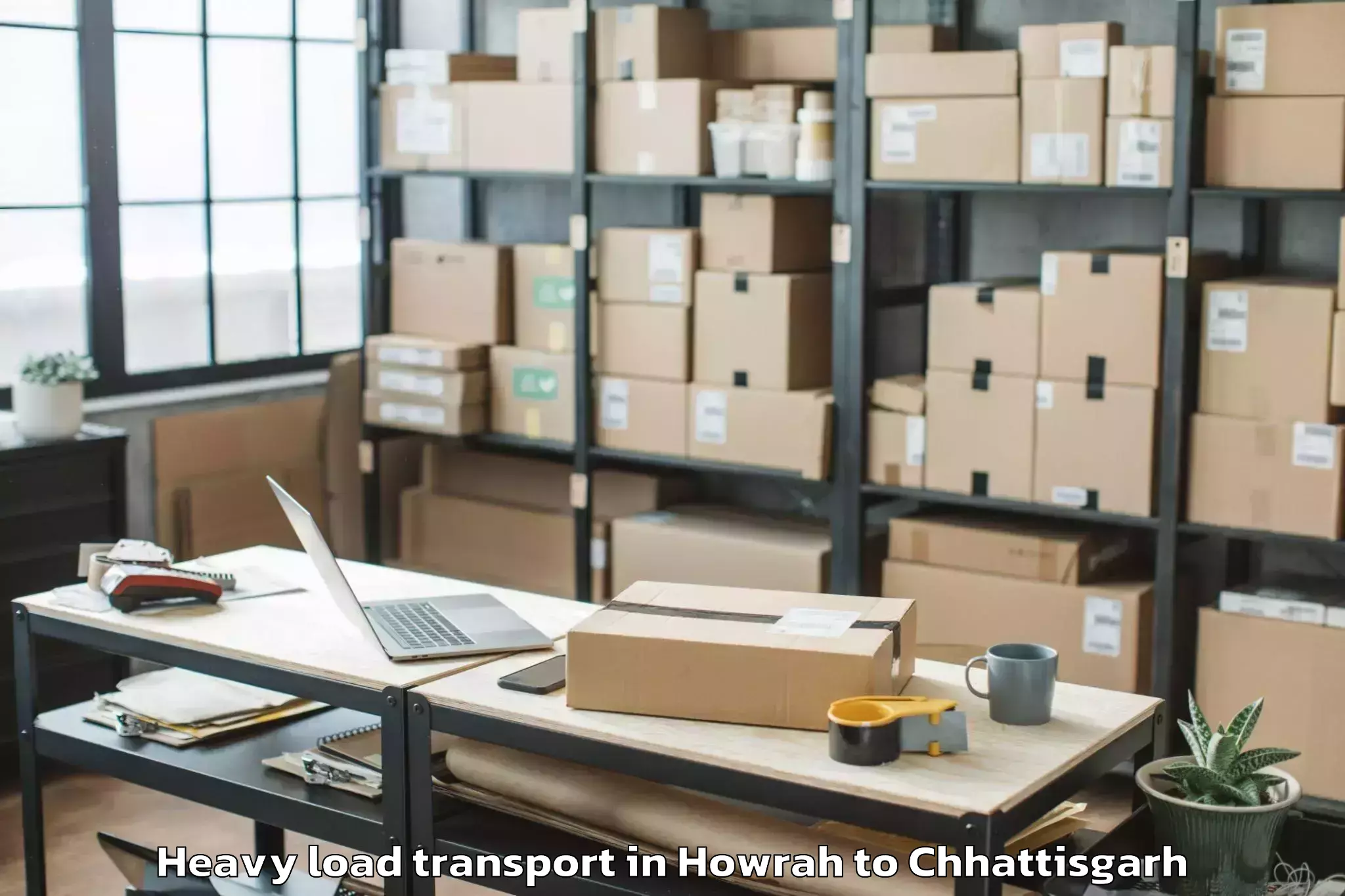 Professional Howrah to Chirimiri Heavy Load Transport